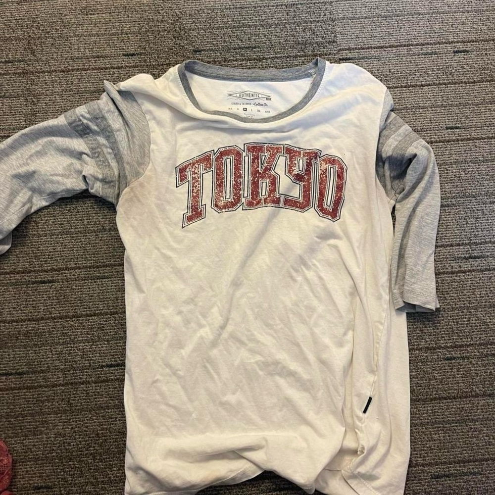 White and Gray Tokyo Graphic Shirt